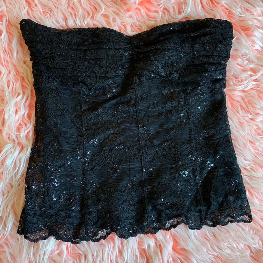 THE LIMITED black lace strapless zip up top NWT - Picture 12 of 16